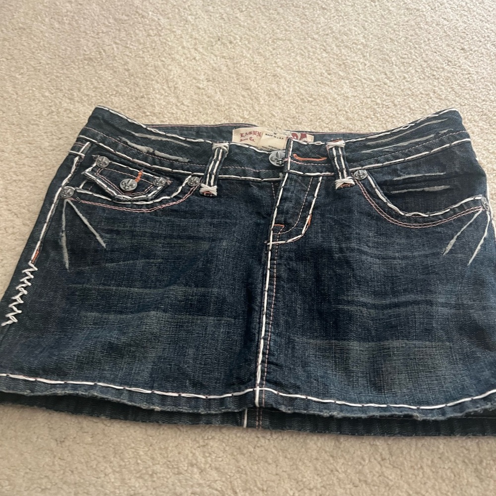 Stella Laguna Beach Navy Mini Skirt with White Stitching
